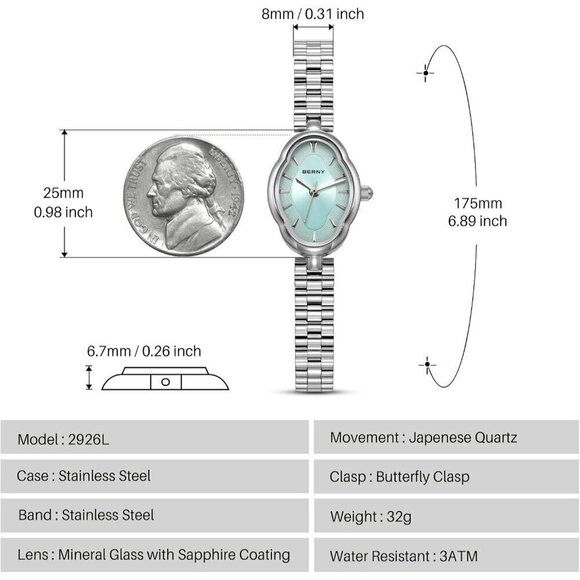 ?Women Silver Dainty Ladies Wristwatch Vintage  Mirror Shape stainless steel main image 4